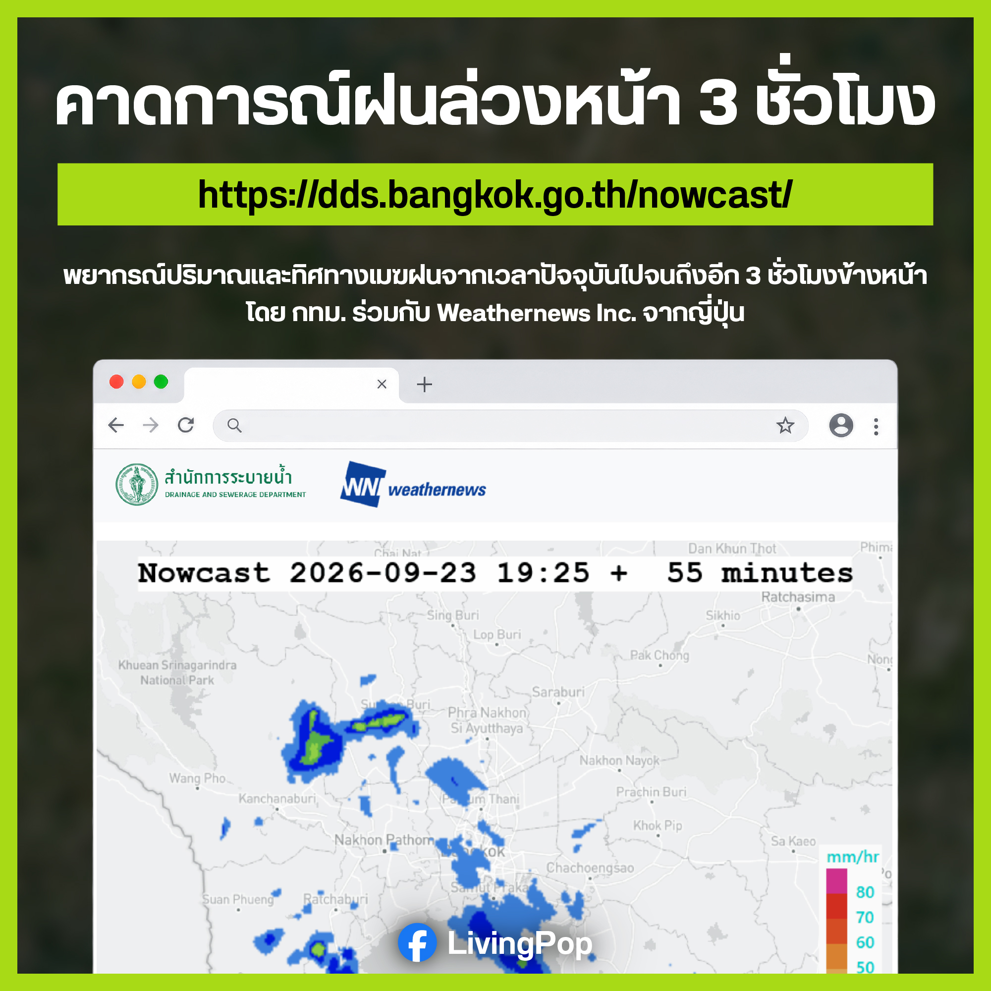 คาดการณ์ฝนล่วงหน้า 3 ชั่วโมง — dds.bangkok.go.th/nowcast