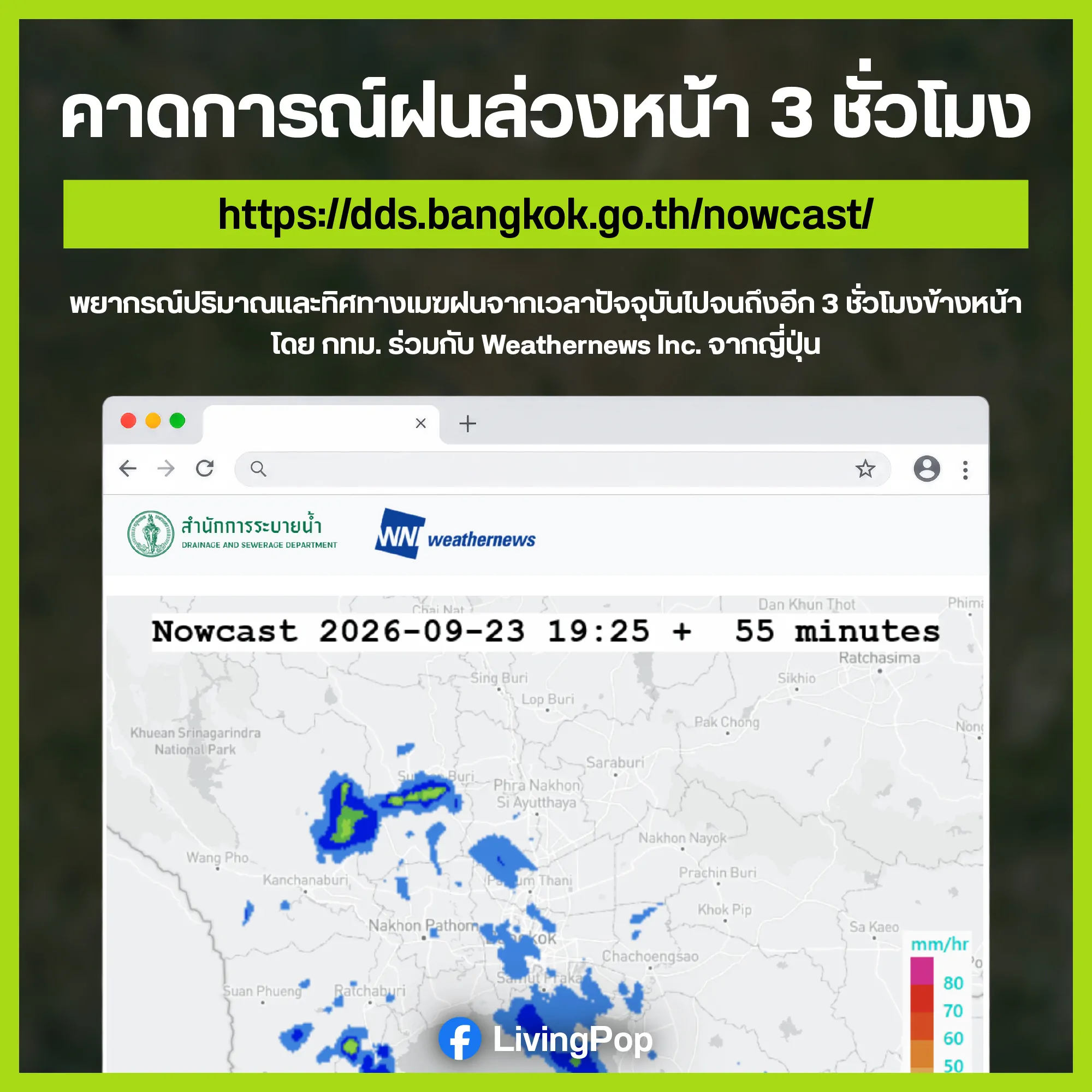 คาดการณ์ฝนล่วงหน้า 3 ชั่วโมง — dds.bangkok.go.th/nowcast