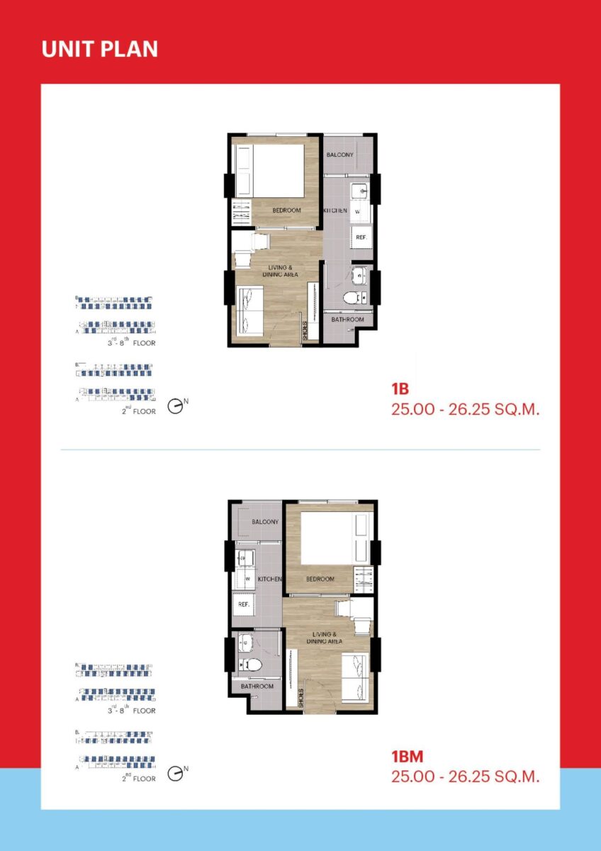 Vay Amata แปลนห้อง 1 Bedroom