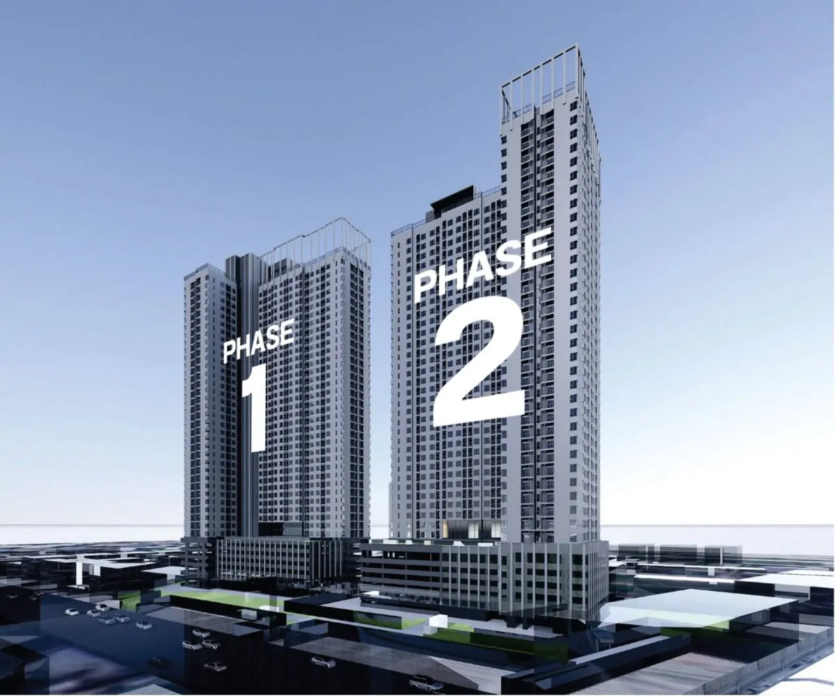 ภาพจำลองอาคาร PARKLAND อุดมสุข สเตชั่น Phase 1 และ Phase 2 จากเอกสารประกอบการประชุม EIA