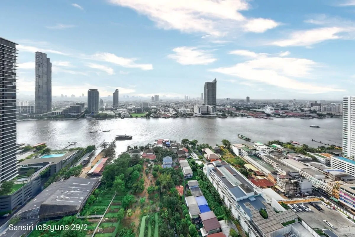 วิวแม่น้ำเจ้าพระยาจากตำแหน่งโครงการแสนสิริ เจริญนคร 29/2
