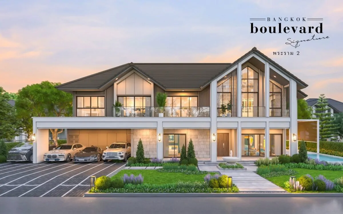 ภาพจำลองบ้าน Bangkok Boulevard Signature พระราม 2 บ้านหรูสไตล์ Luxury Nordic