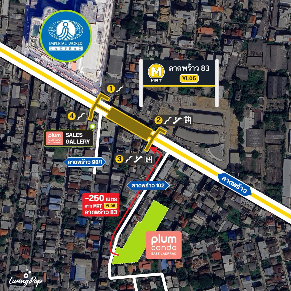 แผนที่ทำเล Plum Condo East Ladprao ใกล้สถานีลาดพร้าว 83