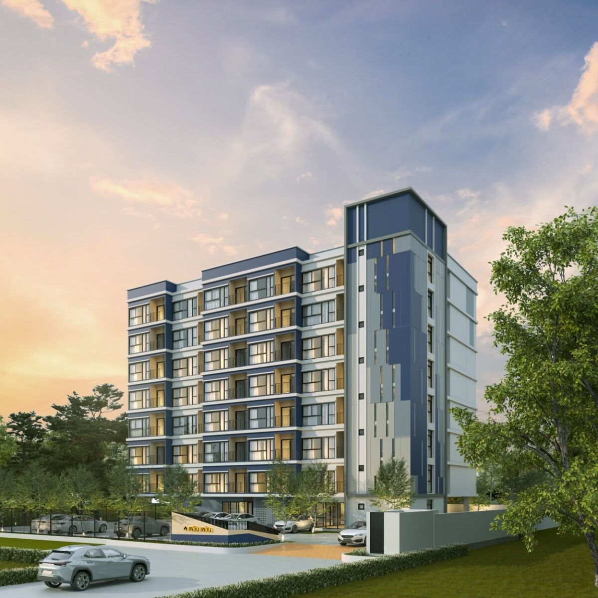 ภาพจำลองอาคาร เพลิน เพลิน พหลโยธิน-นวนคร คอนโด 8 ชั้น 77 ยูนิต