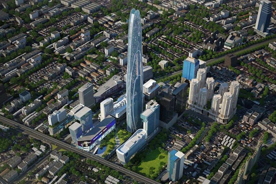 ภาพเก่า โครงการ The Grand Rama 9 ของ G Land ในยุคที่ยังมีตึก Super Tower