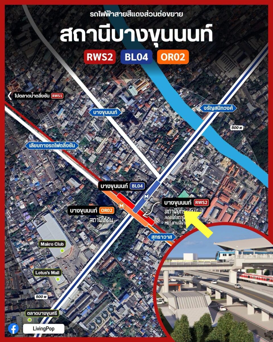 AROON ศิริราช ทริปเปิ้ล สเตชั่น แผนที่ทำเล สถานีบางขุนนนท์