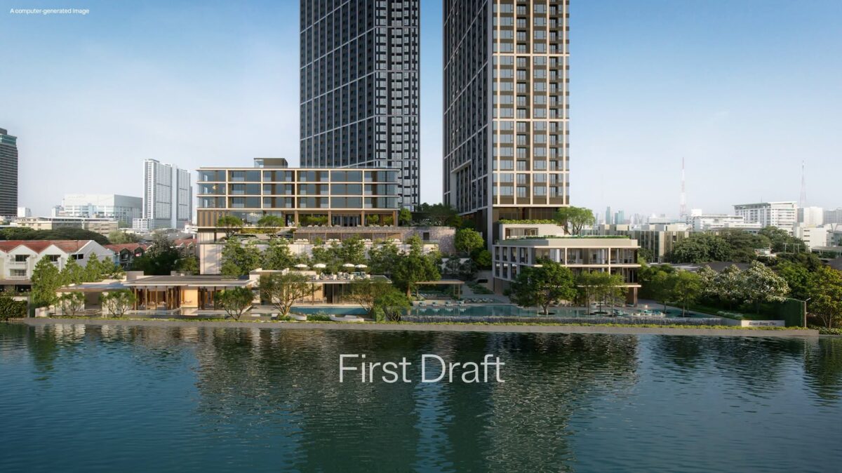 ภาพ First Draft ของ Reference BAIE River Bangpo สระว่ายน้ำแนวยาวเลียบแม่น้ำ