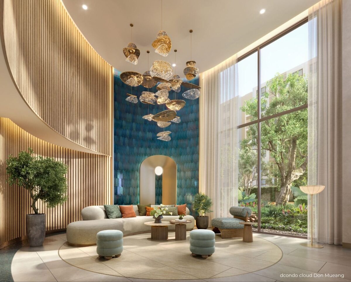 Lobby ของ dcondo cloud ดอนเมือง เพดานสูง