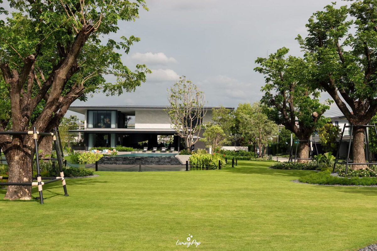 เศรษฐสิริ เกรท ดอนเมือง สนามหญ้ากว้างในโครงการ