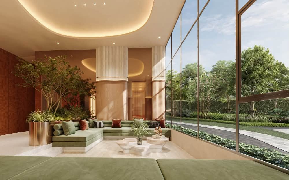 ASPIRE สาทร-ตากสิน พรีว่า ภาพจำลอง Lounge ริมสวน