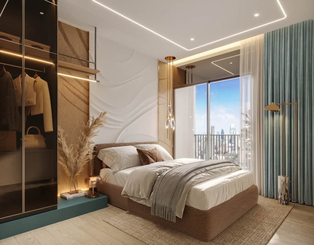 ASPIRE สาทร-ตากสิน พรีว่า ภาพจำลองห้องนอน